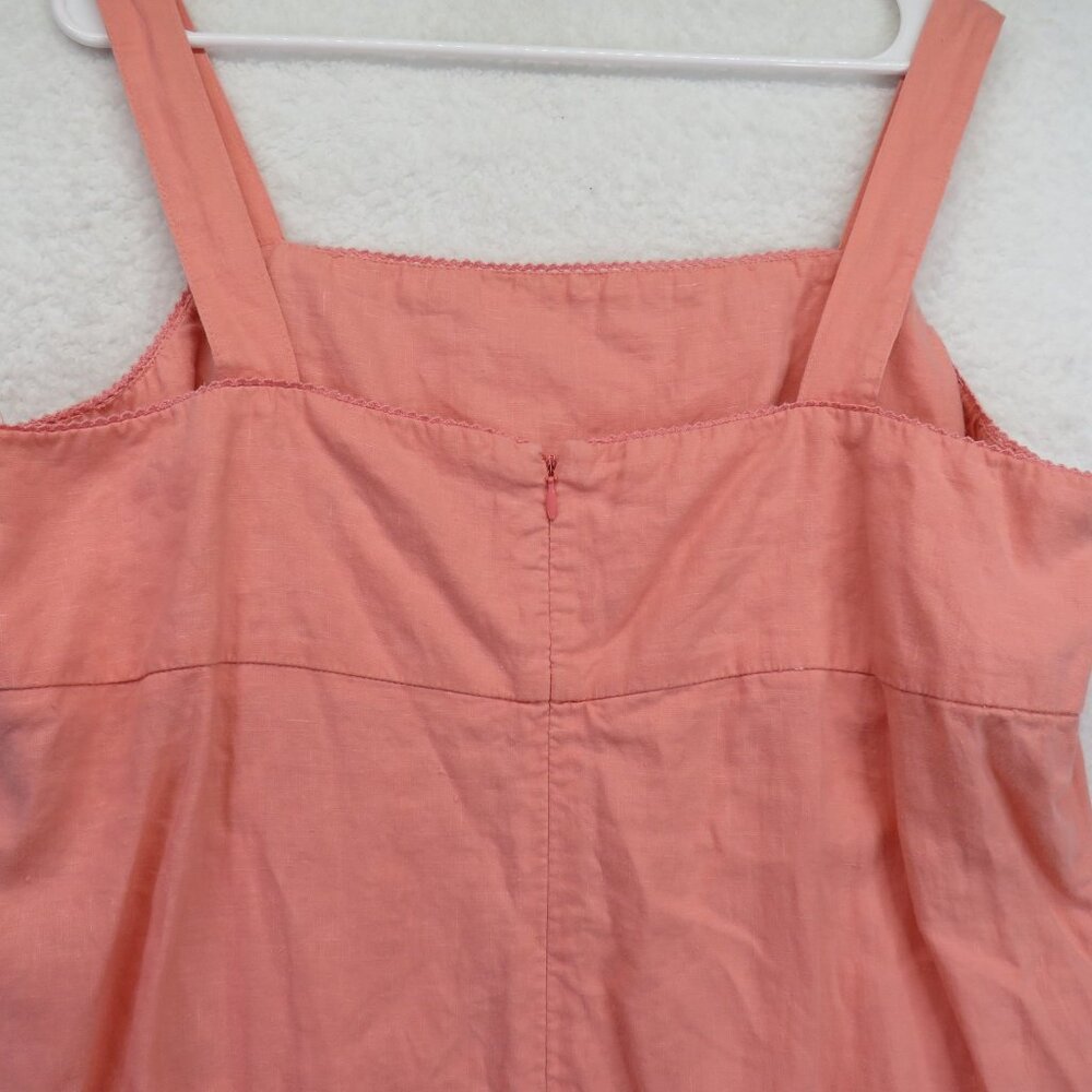 Old Navy Dress Womens‎ 16 Pink Linen Sleeveless Tank Summer Casual Midi Sundress - Picture 10 of 11